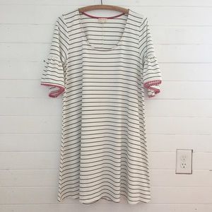 Hem & Thread A-Line White Striped Dress L